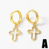 Wholesale Jewelry Copper Plated Gold Fruit Love Cross Earrings For Women