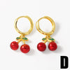 Wholesale Jewelry Copper Plated Gold Fruit Love Cross Earrings For Women