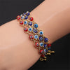 Wholesale Jewelry Copper Plated Gold Handmade Multicolor Devil's Eye Micropaved Zirconia Unisex Bracelet