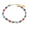 Wholesale Jewelry Copper Plated Gold Handmade Multicolor Devil's Eye Micropaved Zirconia Unisex Bracelet