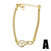 Wholesale Jewelry Copper Plated Gold Love Bracelet With Heart And Flower Shapes