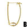 Wholesale Jewelry Copper Plated Gold Love Bracelet With Heart And Flower Shapes