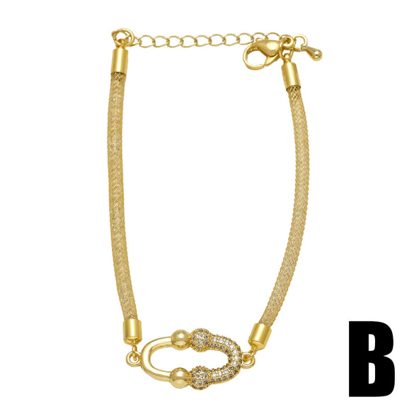 Wholesale Jewelry Copper Plated Gold Love Bracelet With Heart And Flower Shapes