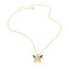 Wholesale Jewelry Copper Plated 18K Gold Butterfly Pendant Necklace With Geometric Pattern And Box Chain