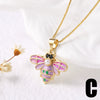 Wholesale Jewelry Copper Plated 18K Gold Butterfly Pendant Necklace With Geometric Pattern And Box Chain