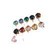 Wholesale Jewelry Copper Plated 18K Gold Double Hanging Diamond Crystal Glass Pendant Bracelet Necklace Earrings Accessories