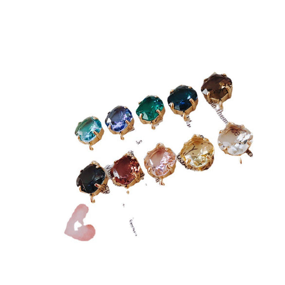 Wholesale Jewelry Copper Plated 18K Gold Double Hanging Diamond Crystal Glass Pendant Bracelet Necklace Earrings Accessories