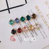 Wholesale Jewelry Copper Plated 18K Gold Double Hanging Diamond Crystal Glass Pendant Bracelet Necklace Earrings Accessories