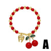 Wholesale Jewelry Copper Plated 18K Gold Fruit Beaded Bracelet For Women