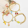 Wholesale Jewelry Copper Plated 18K Gold Fruit Cherry Dolphin Beaded Bracelet