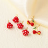 Wholesale Jewelry Copper Plated 18K Gold Fruit Cherry Star Earrings Electroplating