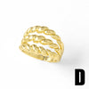 Wholesale Jewelry Copper Plated 18K Gold Geometric Flower Irregular Opening Ring For Women Minimalist Style