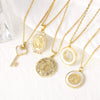 Wholesale Jewelry Copper Plated 18K Gold Geometric Key Pendant Necklace For Women