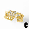 Wholesale Jewelry Copper Plated 18K Gold Heart Shaped Chrysanthemum Ring For Women Electroplated Minimalist Style