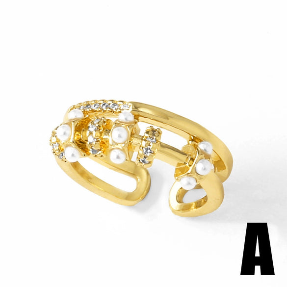 Wholesale Jewelry Copper Plated 18K Gold Heart Shaped Chrysanthemum Ring For Women Electroplated Minimalist Style