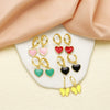 Wholesale Jewelry Copper Plated 18K Gold Heart Shaped Pendant Earrings With Electroplating For Women