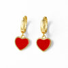Wholesale Jewelry Copper Plated 18K Gold Heart Shaped Pendant Earrings With Electroplating For Women