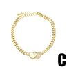 Wholesale Jewelry Copper Plated 18K Gold Inlaid Zircon Cross Geometric Pendant Bracelet Unisex
