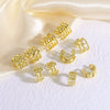 Wholesale Jewelry Copper Plated 18K Gold Inlaid Zircon Geometric Nonpierced Ear Bone Clip Earrings