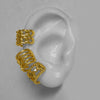 Wholesale Jewelry Copper Plated 18K Gold Inlaid Zircon Geometric Nonpierced Ear Bone Clip Earrings