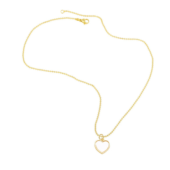 Wholesale Jewelry Copper Plated 18K Gold Pearl Heart Pendant Necklace O Chain