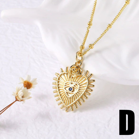 Wholesale Jewelry Copper Plated 18K Gold Pearl Heart Pendant Necklace O Chain