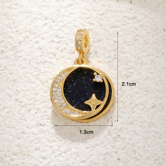 Wholesale Jewelry Copper Plated 18K Gold Star Shape Oil Drop Design Necklace Pendant Bracelet Earrings Keychain