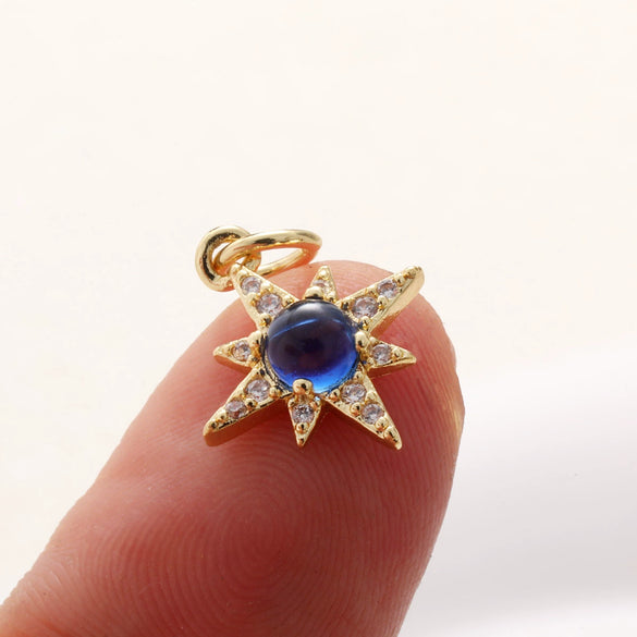 Wholesale Jewelry Copper Plated 18K Gold Star Shape Oil Drop Design Necklace Pendant Bracelet Earrings Keychain
