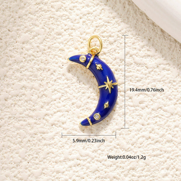 Wholesale Jewelry Copper Plated 18K Gold Star Shape Oil Drop Design Necklace Pendant Bracelet Earrings Keychain