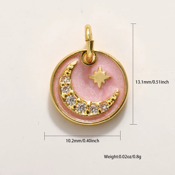 Wholesale Jewelry Copper Plated 18K Gold Star Shape Oil Drop Design Necklace Pendant Bracelet Earrings Keychain