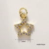 Wholesale Jewelry Copper Plated 18K Gold Star Shape Oil Drop Design Necklace Pendant Bracelet Earrings Keychain