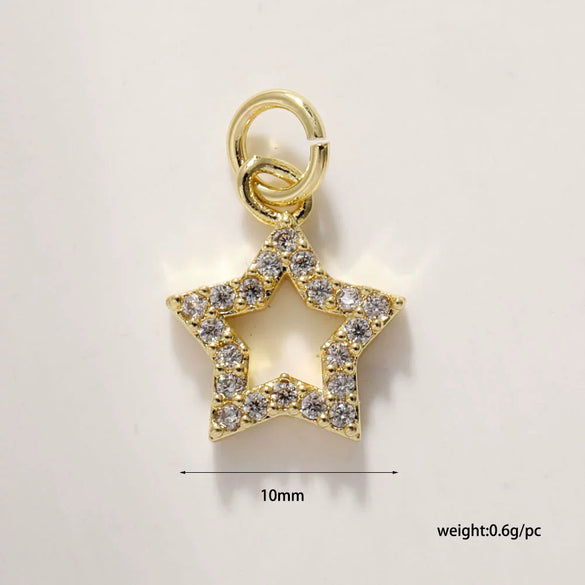 Wholesale Jewelry Copper Plated 18K Gold Star Shape Oil Drop Design Necklace Pendant Bracelet Earrings Keychain