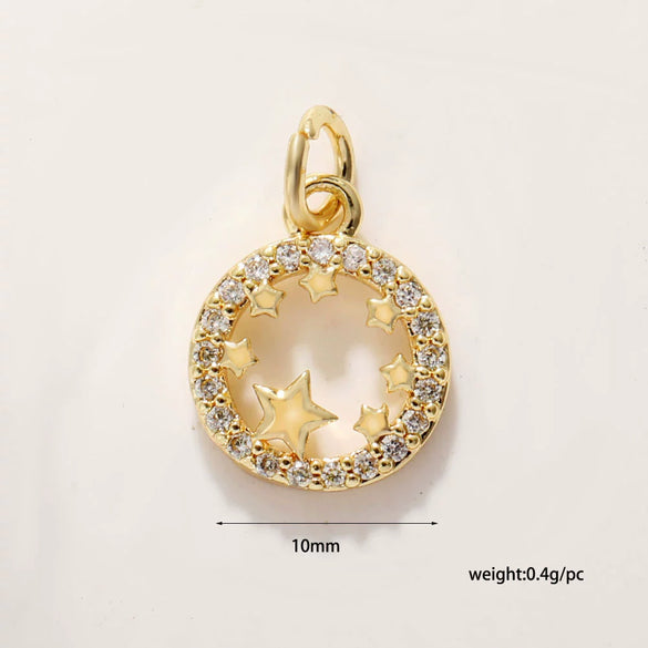 Wholesale Jewelry Copper Plated 18K Gold Star Shape Oil Drop Design Necklace Pendant Bracelet Earrings Keychain