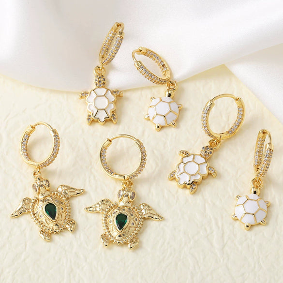 Wholesale Jewelry Copper Plated Real Gold Animal Zodiac Style Pendant Earrings