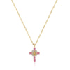 Wholesale Jewelry Copper Plated Real Gold Figaro Pendant Cross Necklace Retro Palace Style