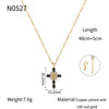 Wholesale Jewelry Copper Plated Real Gold Figaro Pendant Cross Necklace Retro Palace Style