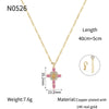 Wholesale Jewelry Copper Plated Real Gold Figaro Pendant Cross Necklace Retro Palace Style