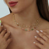 Wholesale Jewelry Copper Plated Real Gold Flower Pattern Electroplating Women's Stacked Threelayer Necklace