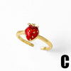 Wholesale Jewelry Copper Plated Real Gold Fruit Style Open Ring