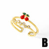 Wholesale Jewelry Copper Plated Real Gold Fruit Style Open Ring