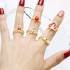 Wholesale Jewelry Copper Plated Real Gold Fruit Style Open Ring