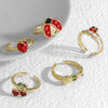 Wholesale Jewelry Copper Plated Real Gold Fruit Style Open Ring