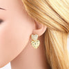 Wholesale Jewelry Copper Plated Real Gold Geometric Heartshaped Flower Earrings