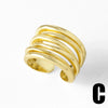 Wholesale Jewelry Copper Plated Real Gold Inlaid Zircon Geometric Doublelayer Open Ring