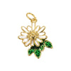 Wholesale Jewelry Copper Plated Real Gold Inlaid Zircon Oil Drop Flower Style Pendant Necklace