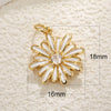Wholesale Jewelry Copper Plated Real Gold Inlaid Zircon Oil Drop Flower Style Pendant Necklace