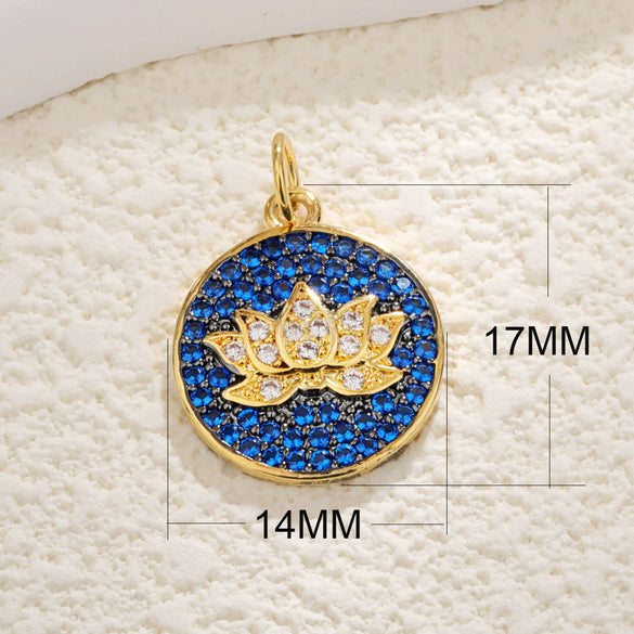 Wholesale Jewelry Copper Plated Real Gold Inlaid Zircon Oil Drop Flower Style Pendant Necklace