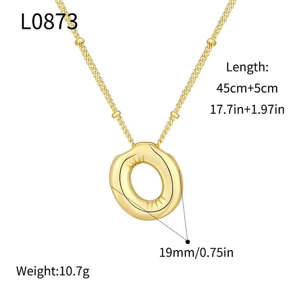 Wholesale Jewelry Copper Plated Real Gold Letter Bubble Necklace For Women