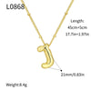 Wholesale Jewelry Copper Plated Real Gold Letter Bubble Necklace For Women