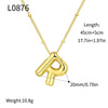 Wholesale Jewelry Copper Plated Real Gold Letter Bubble Necklace For Women